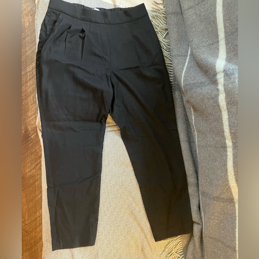 Black wool/cashmere/spandex blend trousers